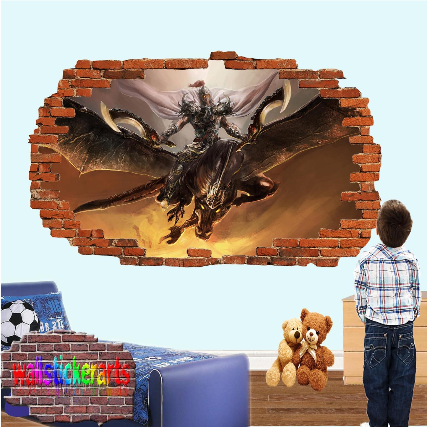 warrior Dragon Wall Sticker poster mural