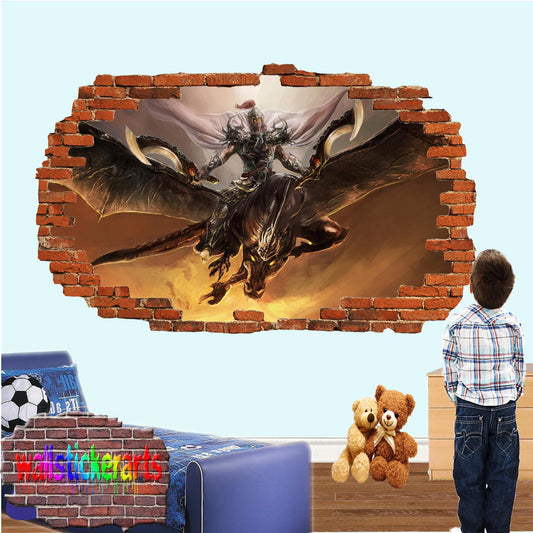 warrior Dragon Wall Sticker poster mural