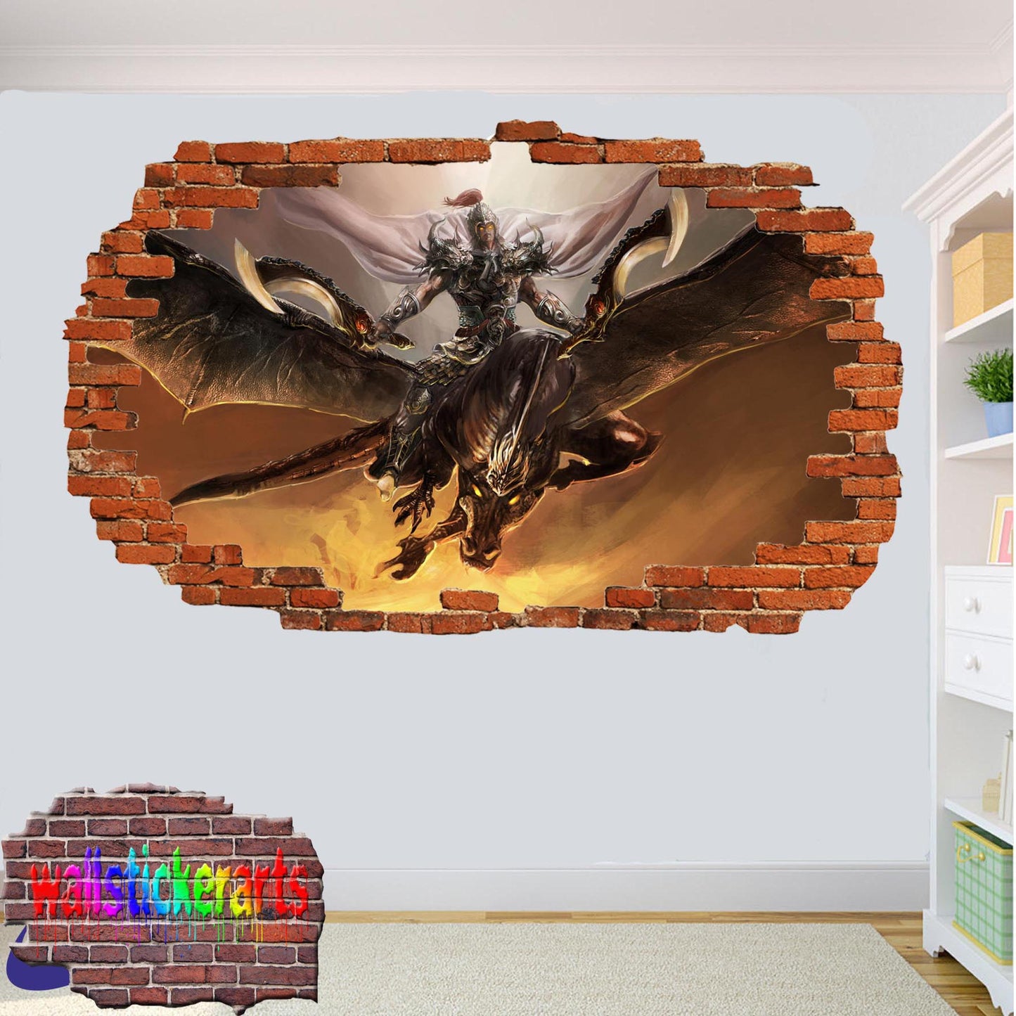 warrior Dragon Wall Sticker poster mural