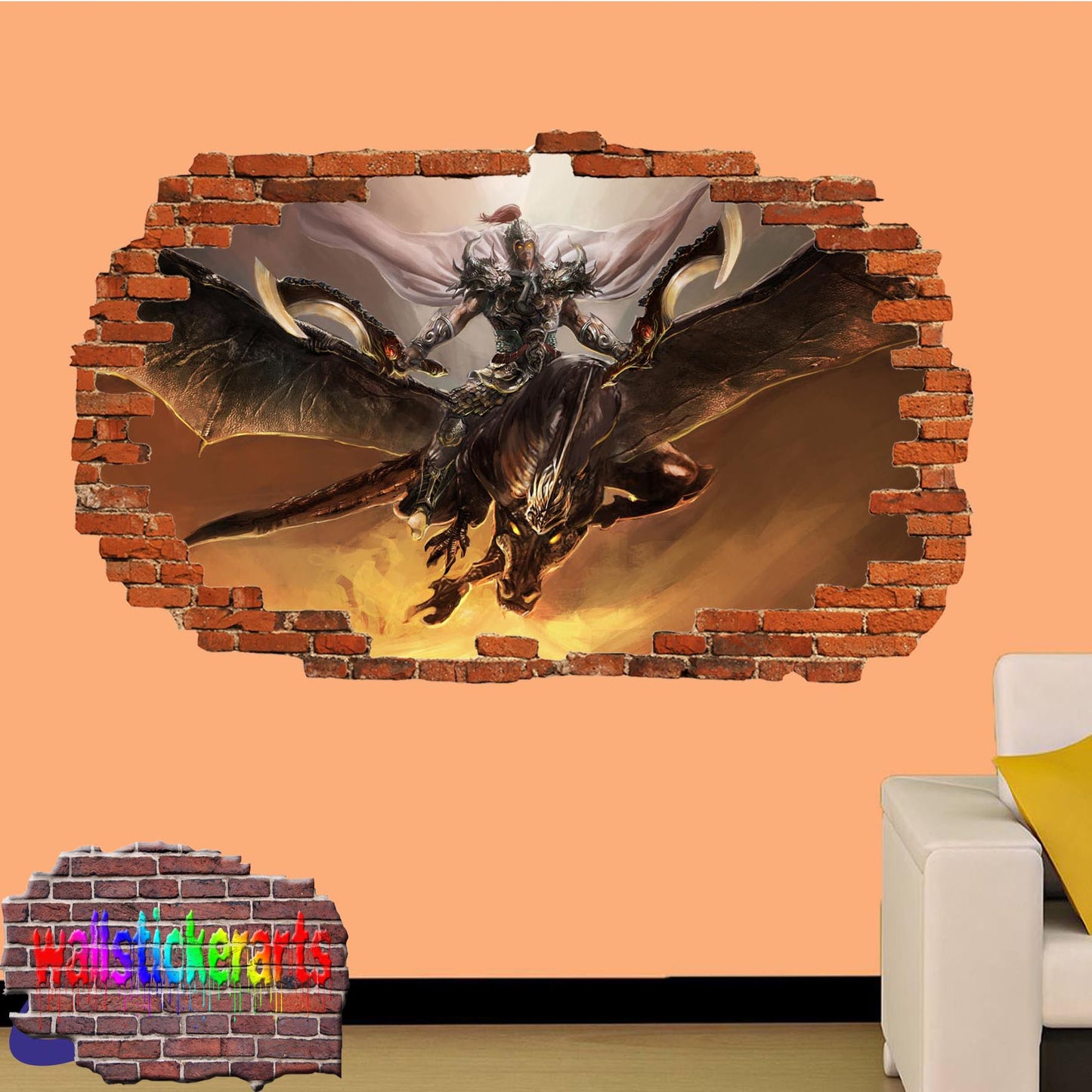 warrior Dragon Wall Sticker poster mural