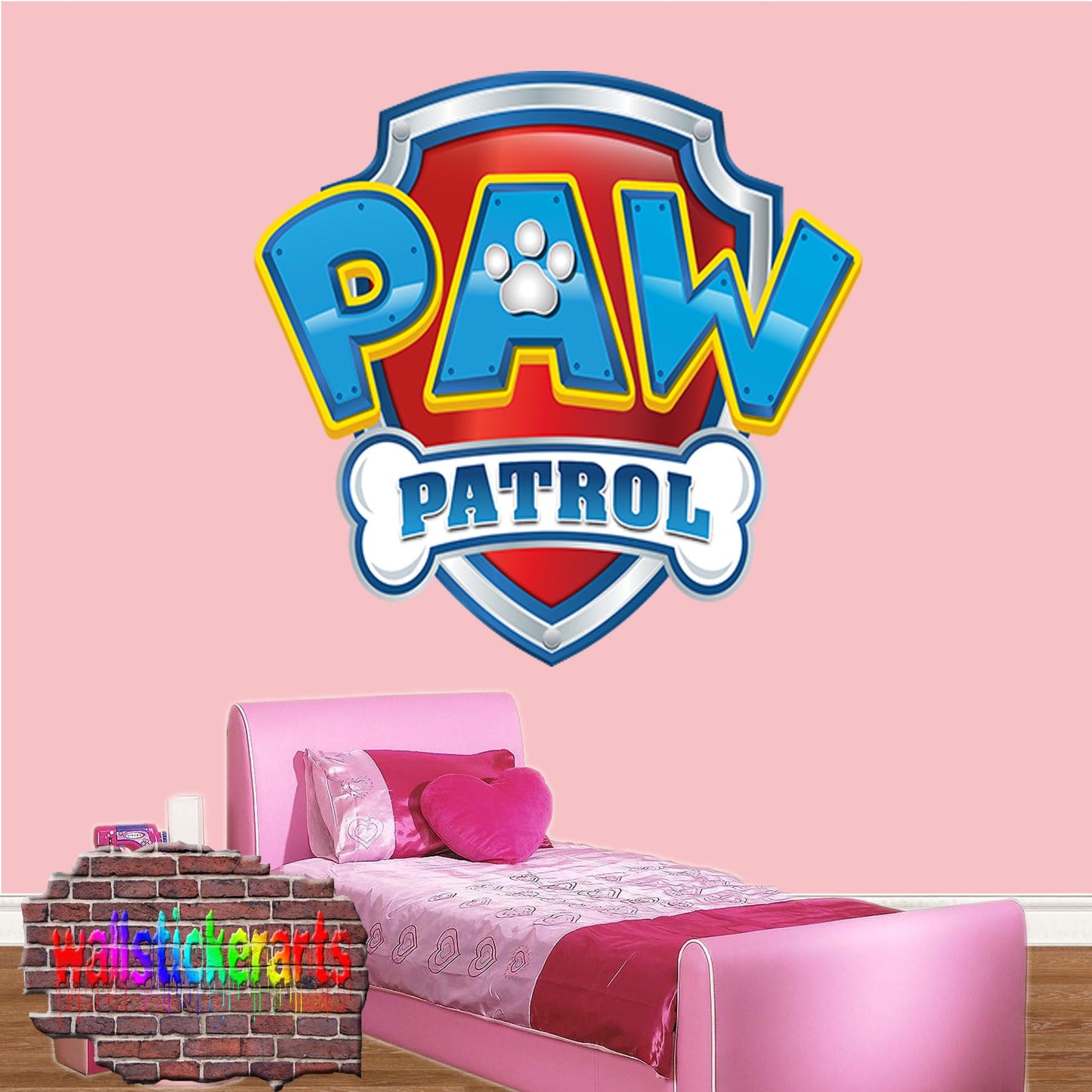 PAW PATROL LOGO WALL STICKER MURAL POSTER MURAL DECAL