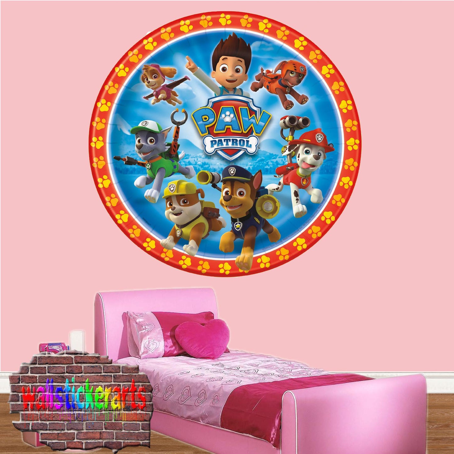 PAW PATROL LOGO WALL STICKER MURAL POSTER MURAL DECAL