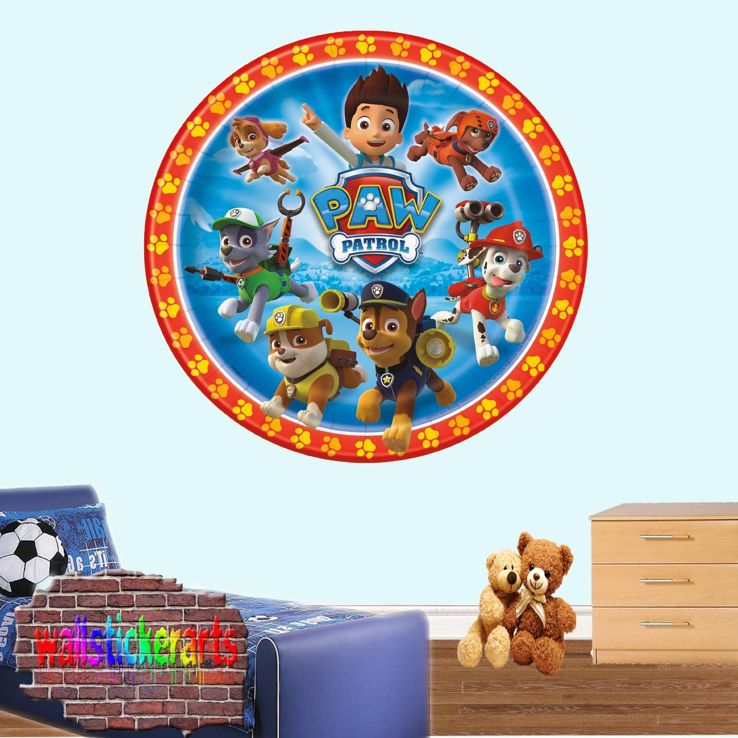 PAW PATROL LOGO WALL STICKER MURAL POSTER MURAL DECAL