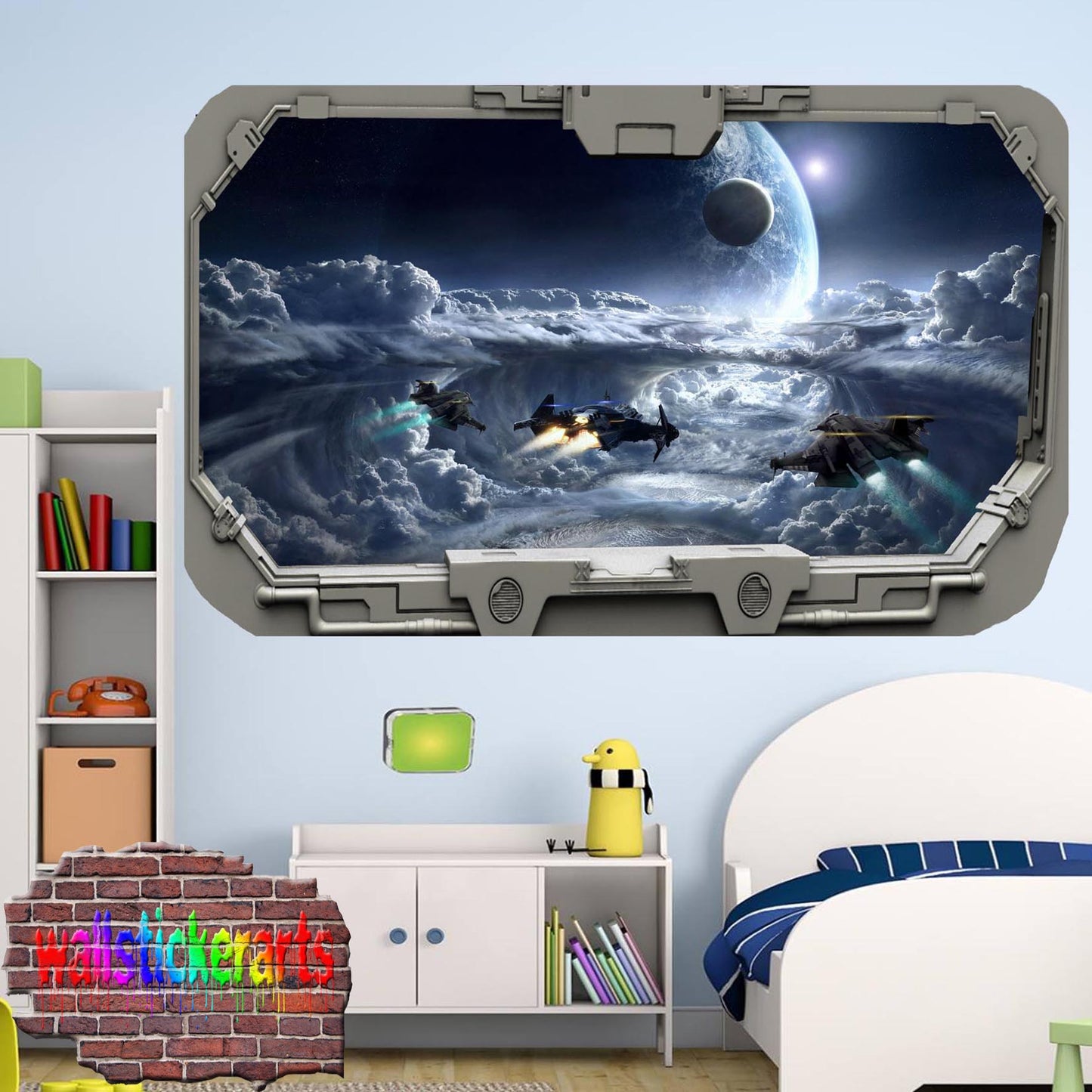 Star Wars Space Warcrafts From Spacecraft Window Wall Sticker Room Decoration Decal Mural