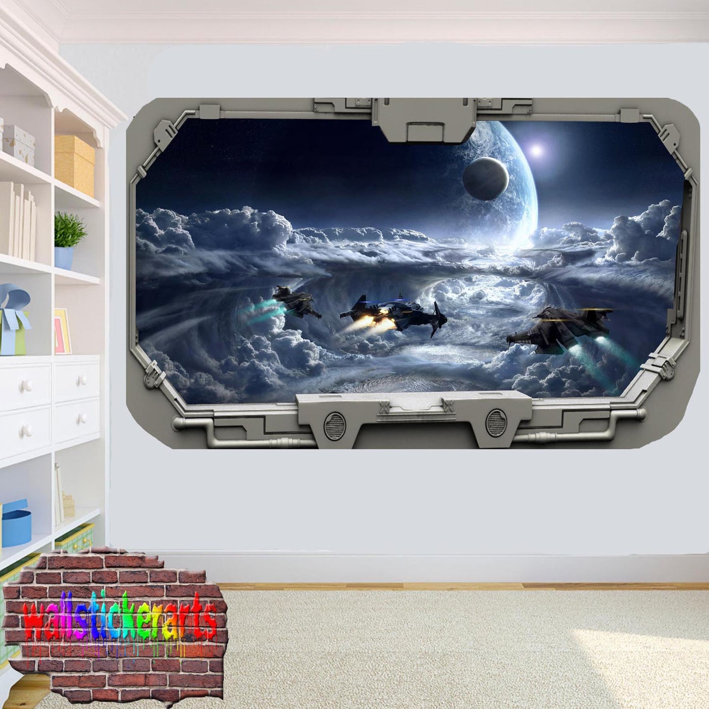 Star Wars Space Warcrafts From Spacecraft Window Wall Sticker Room Decoration Decal Mural