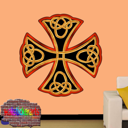 Christianity Christian Cross 3d Art Window Effect Wall Sticker Room Office Nursery Shop Decoration Decal Mural