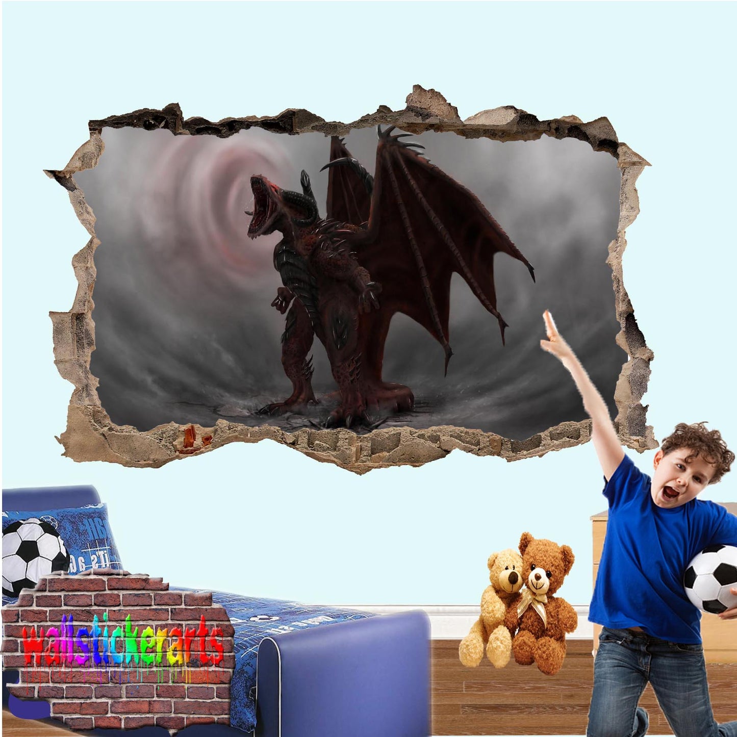 Furious Dragon Wall Sticker poster mural