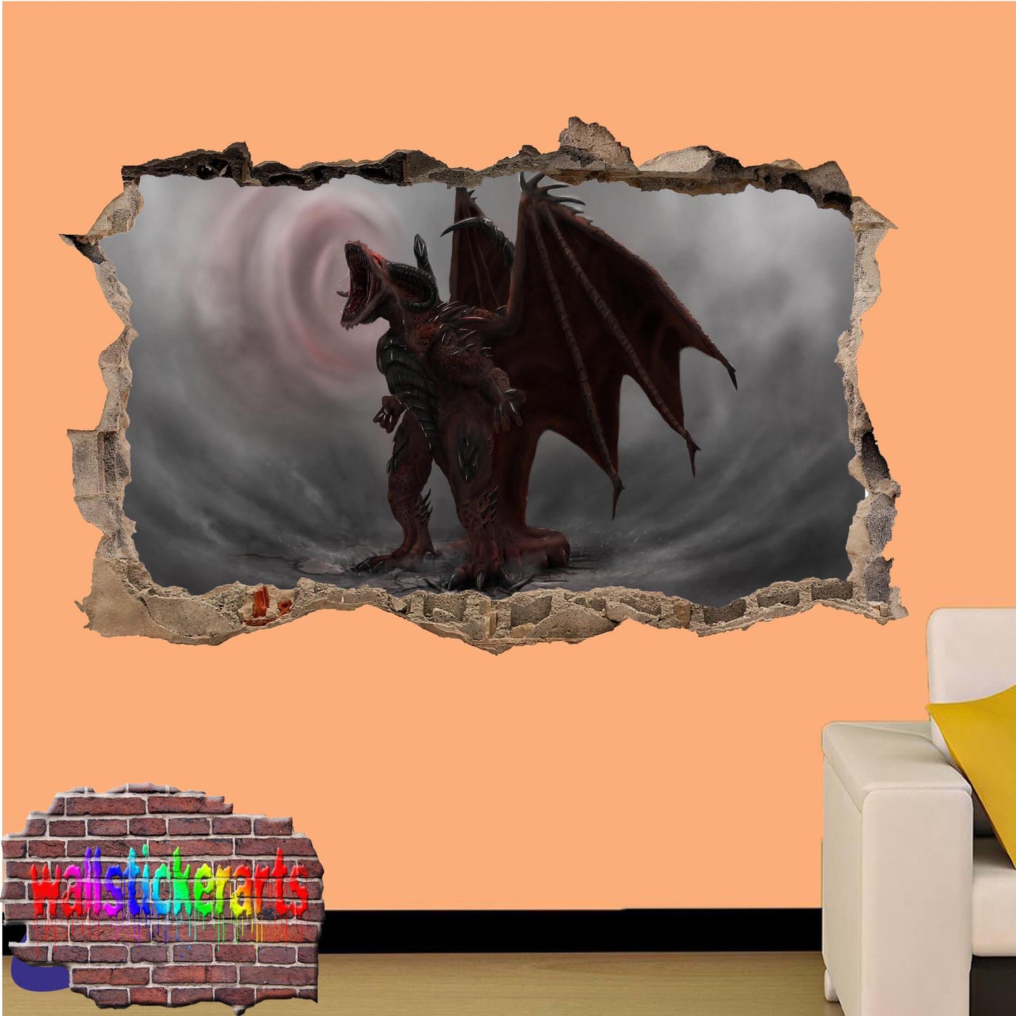 Furious Dragon Wall Sticker poster mural