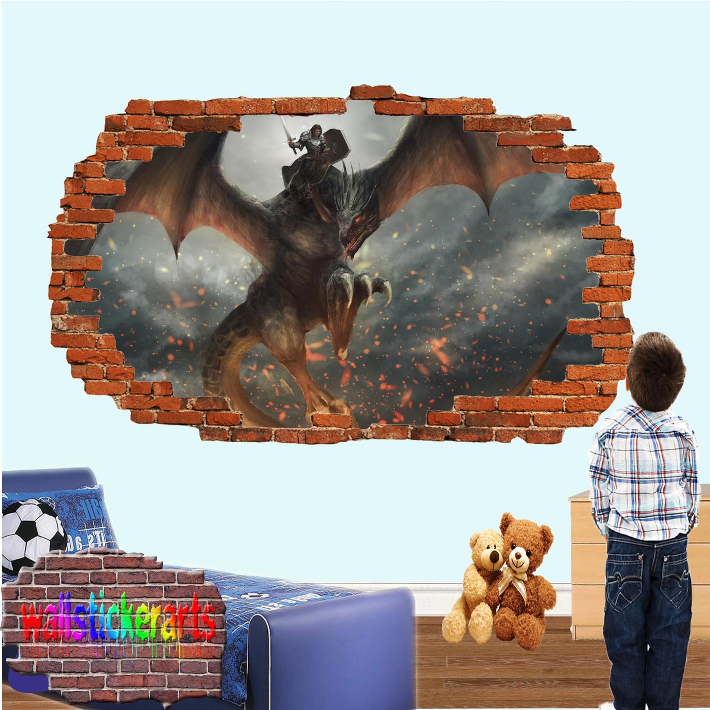 warrior Dragon Wall Sticker poster mural