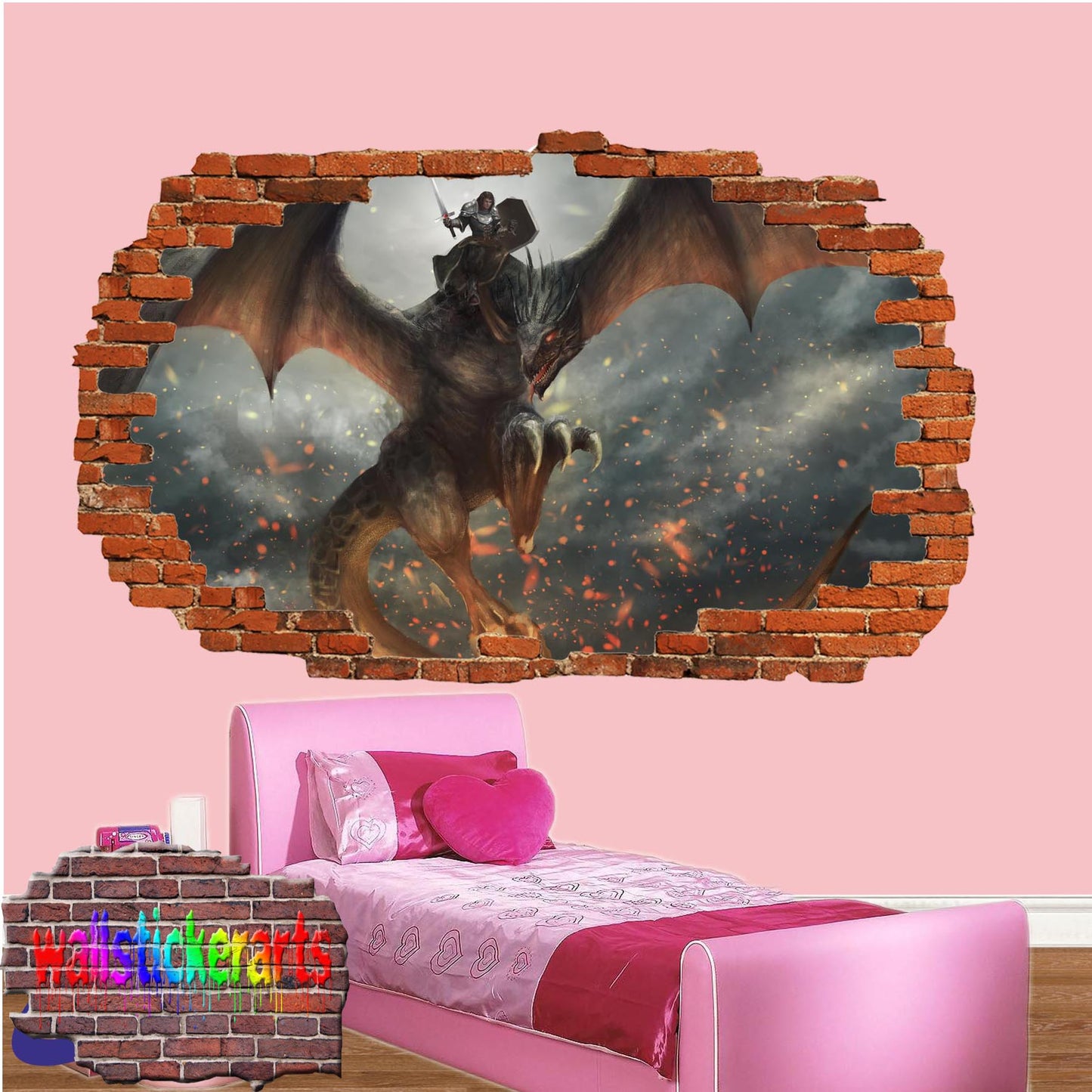 warrior Dragon Wall Sticker poster mural