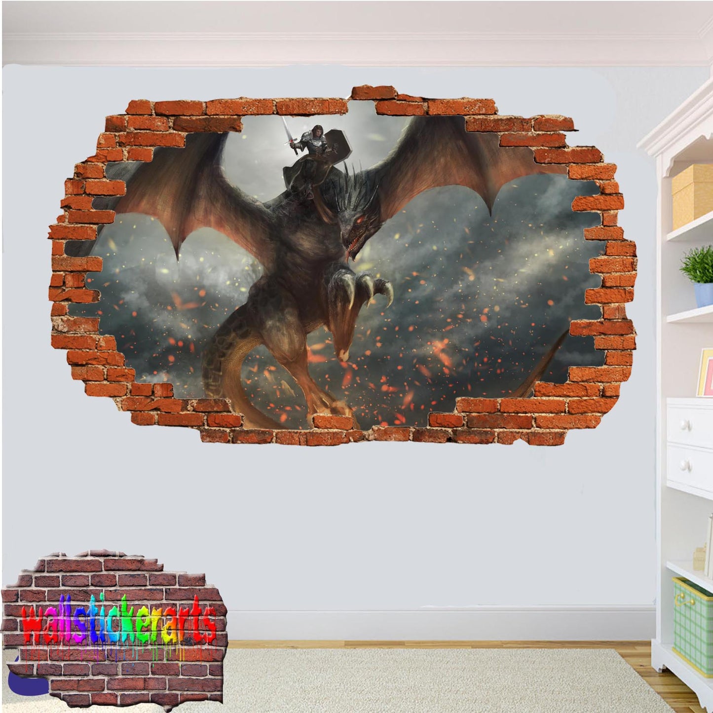 warrior Dragon Wall Sticker poster mural
