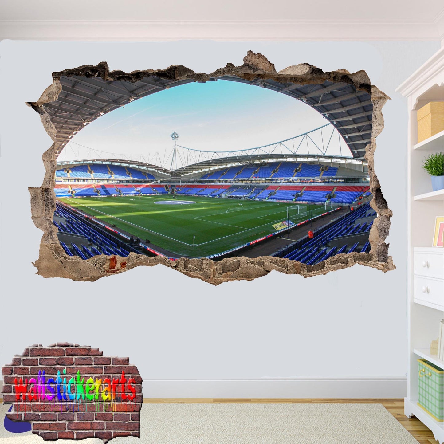 BOLTON FOOTBALL STADIUM MACRON WALL STICKER MURAL DECAL