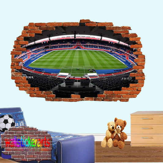 Paris Saint Germain Parc Des Princes Football Stadium Wall Sticker Mural Decal 3d Effect Room Office Home Decor ZO4