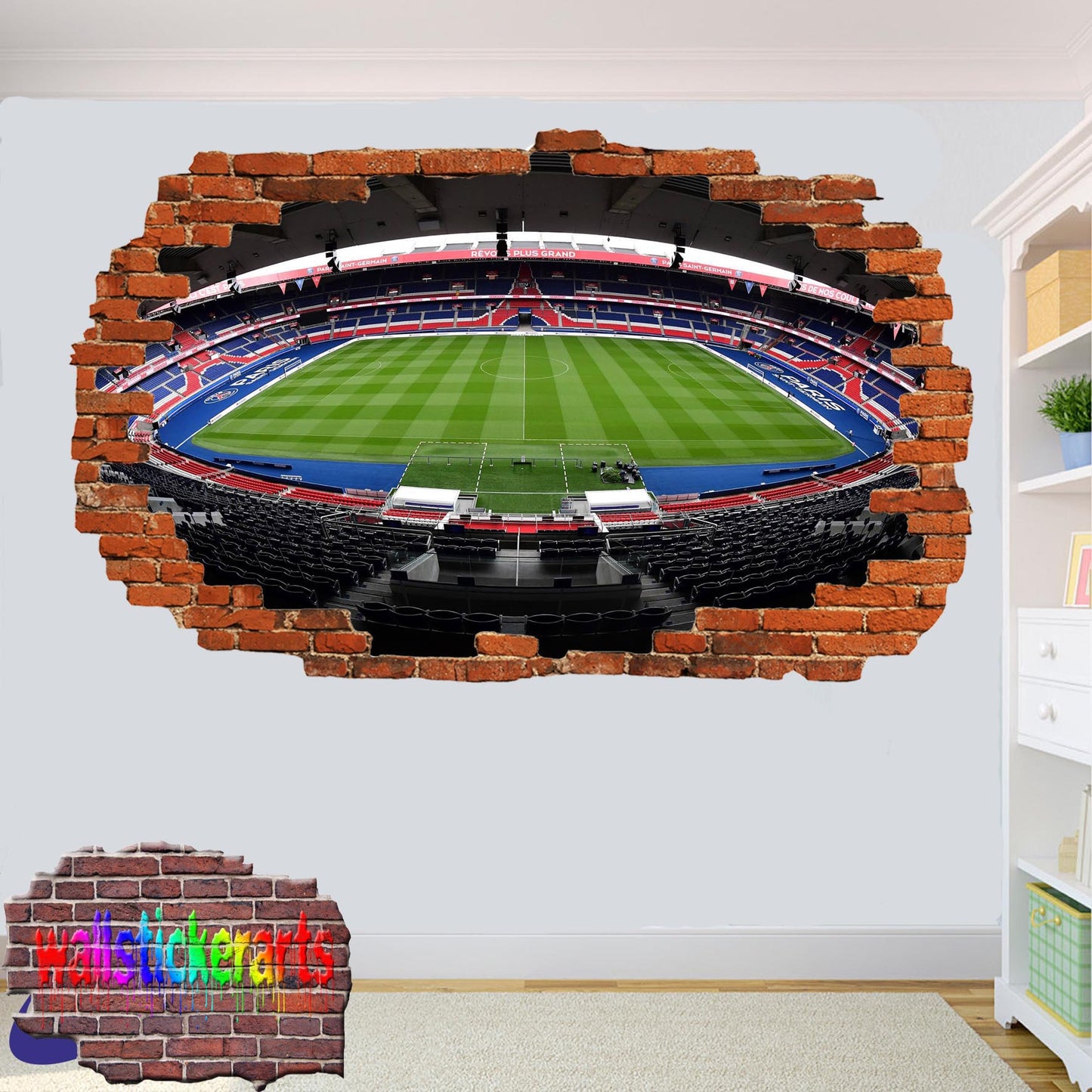 Paris Saint Germain Parc Des Princes Football Stadium Wall Sticker Mural Decal 3d Effect Room Office Home Decor ZO4