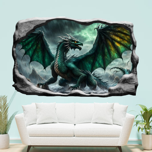 3D Tribal Dragon Decal Poster Self-adhesive Wall Sticker