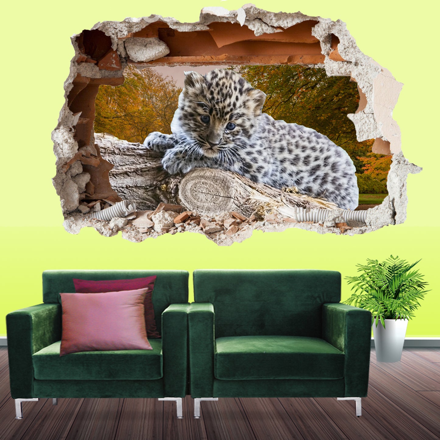 Nature's Beauty Leopard Wall Vinyl for Wildlife Enthusiasts Poster Stickers Room Office Nursery Shop Decor Decal Mural RV0