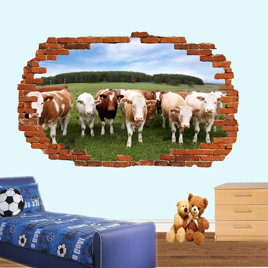 Cow and Cattle Wall Sticker Mural Decal Poster