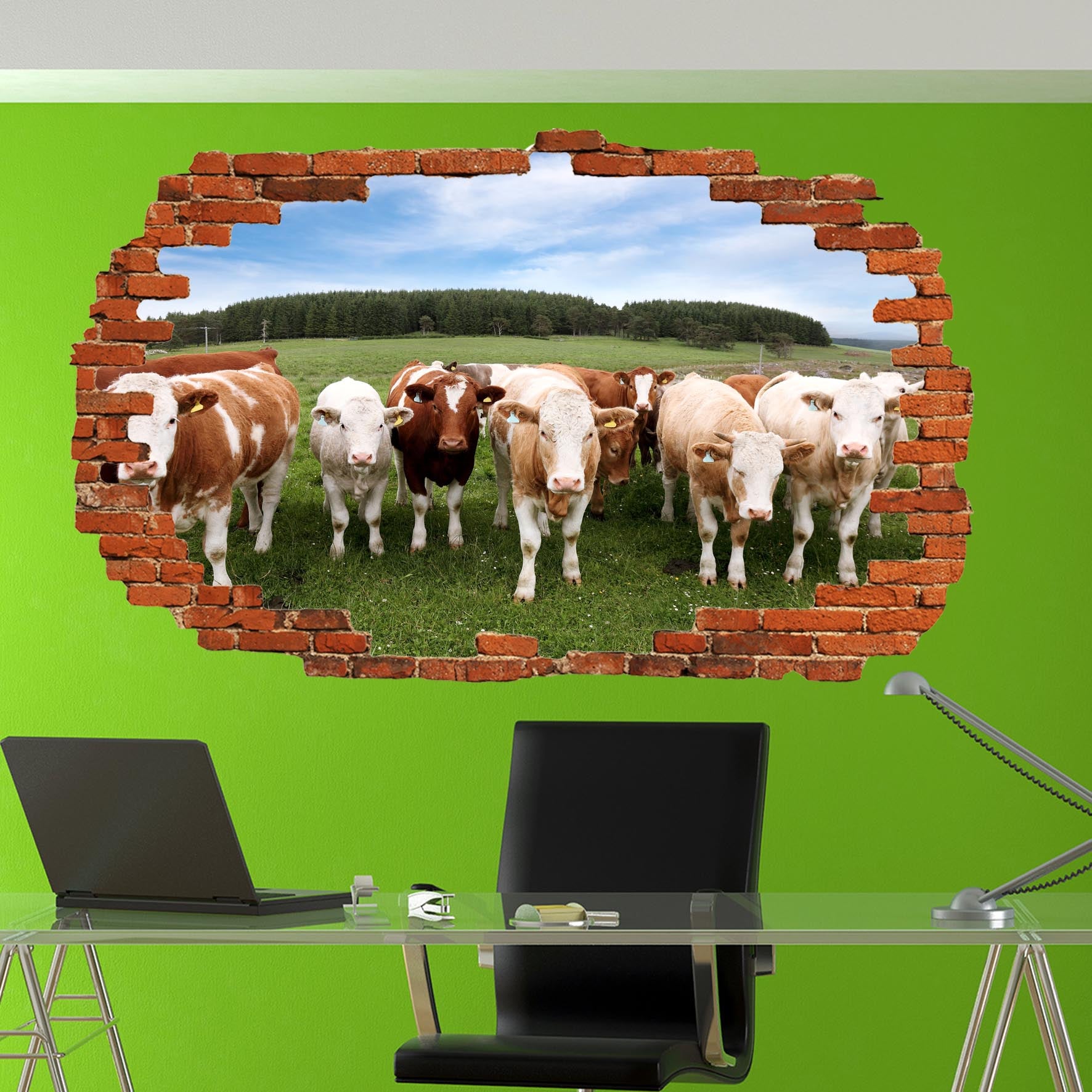 Cow and Cattle Wall Sticker Mural Decal Poster