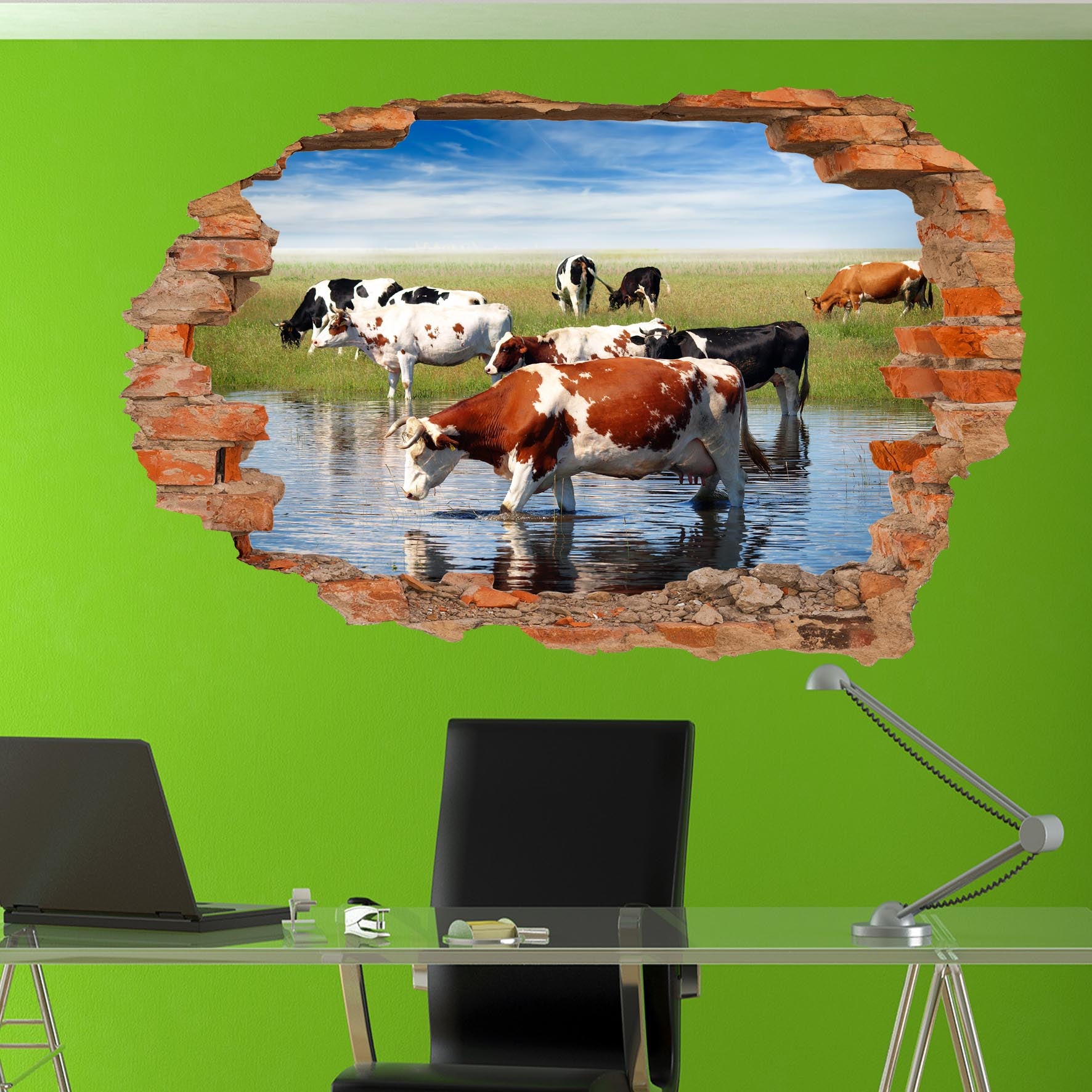 Cow and Cattle Wall Sticker Mural Decal Poster