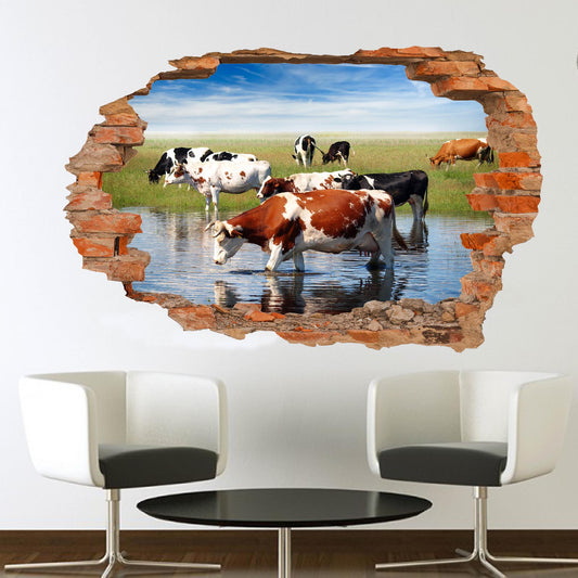 Cow and Cattle Wall Sticker Mural Decal Poster