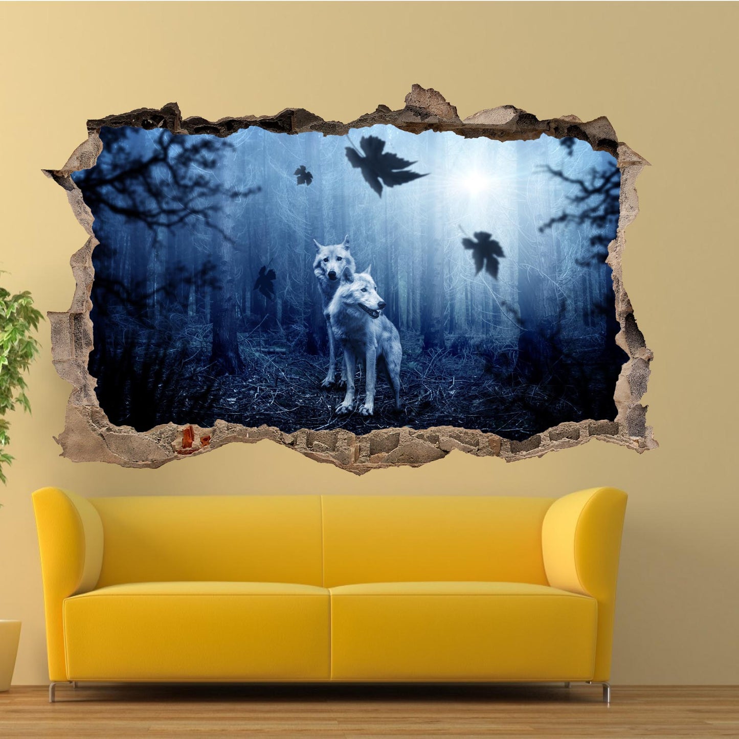 White Wolves Wall Sticker Mural Decal Poster