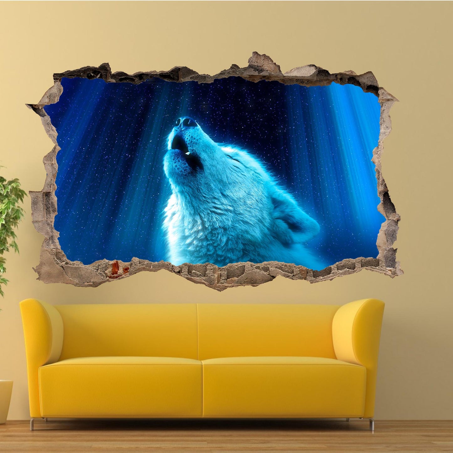White Wolf Wall Sticker Poster Decal Mural