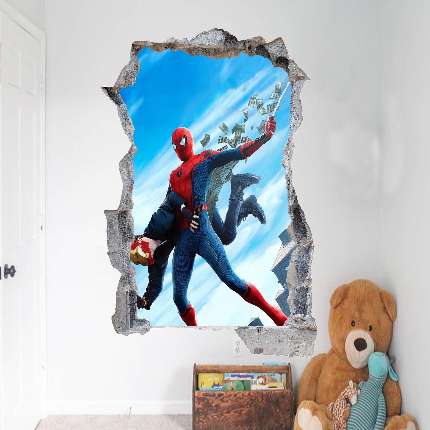 Superhero Ironman Spiderman Wall Sticker 3D Art Poster Office Nursery Home Decor Decal Mural ST9