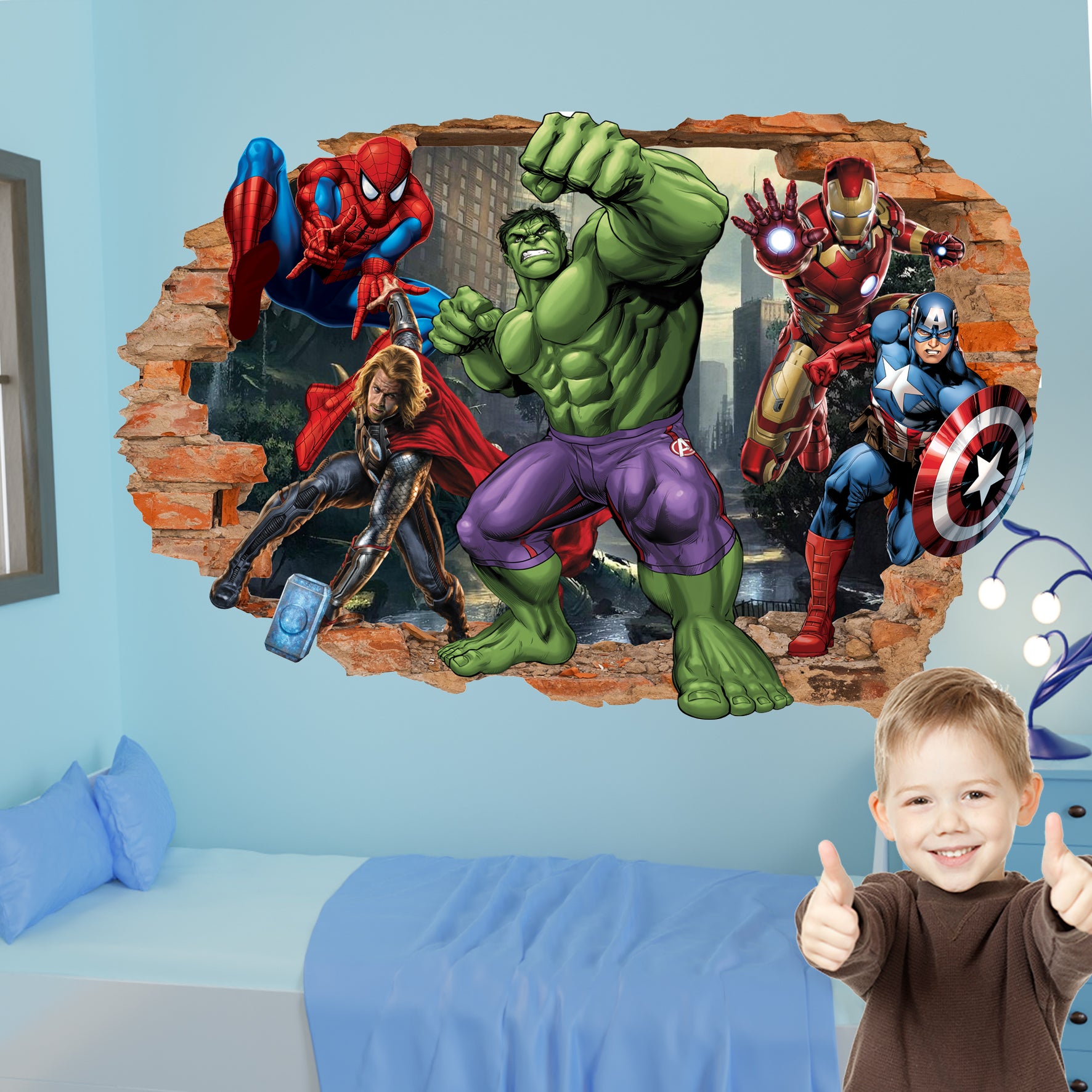 large avengers wall mural