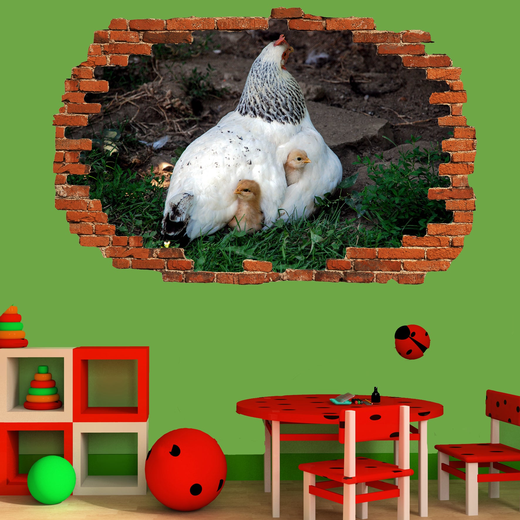 Chicken Hen Chicks Wall Sticker Mural Decal