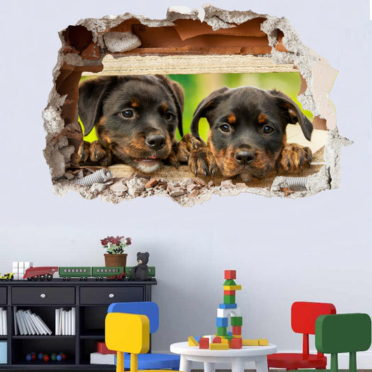 cute puppies wall sticker mural decal