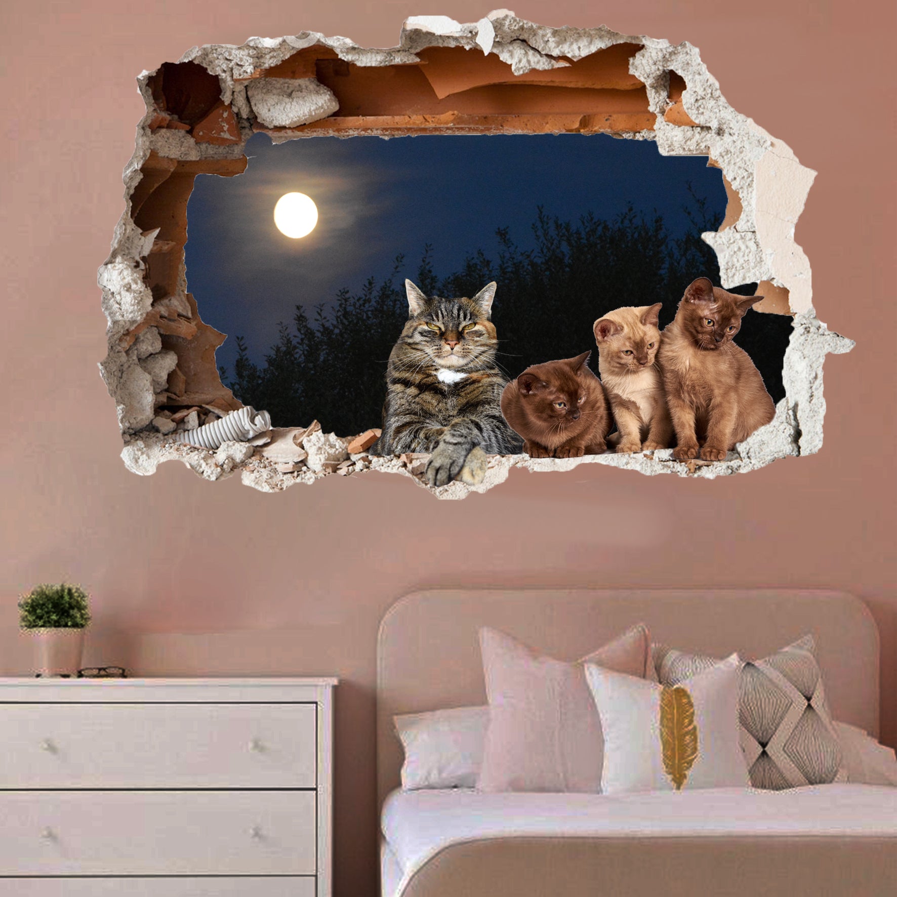 Cute Kittens and Cats wall sticker mural decal