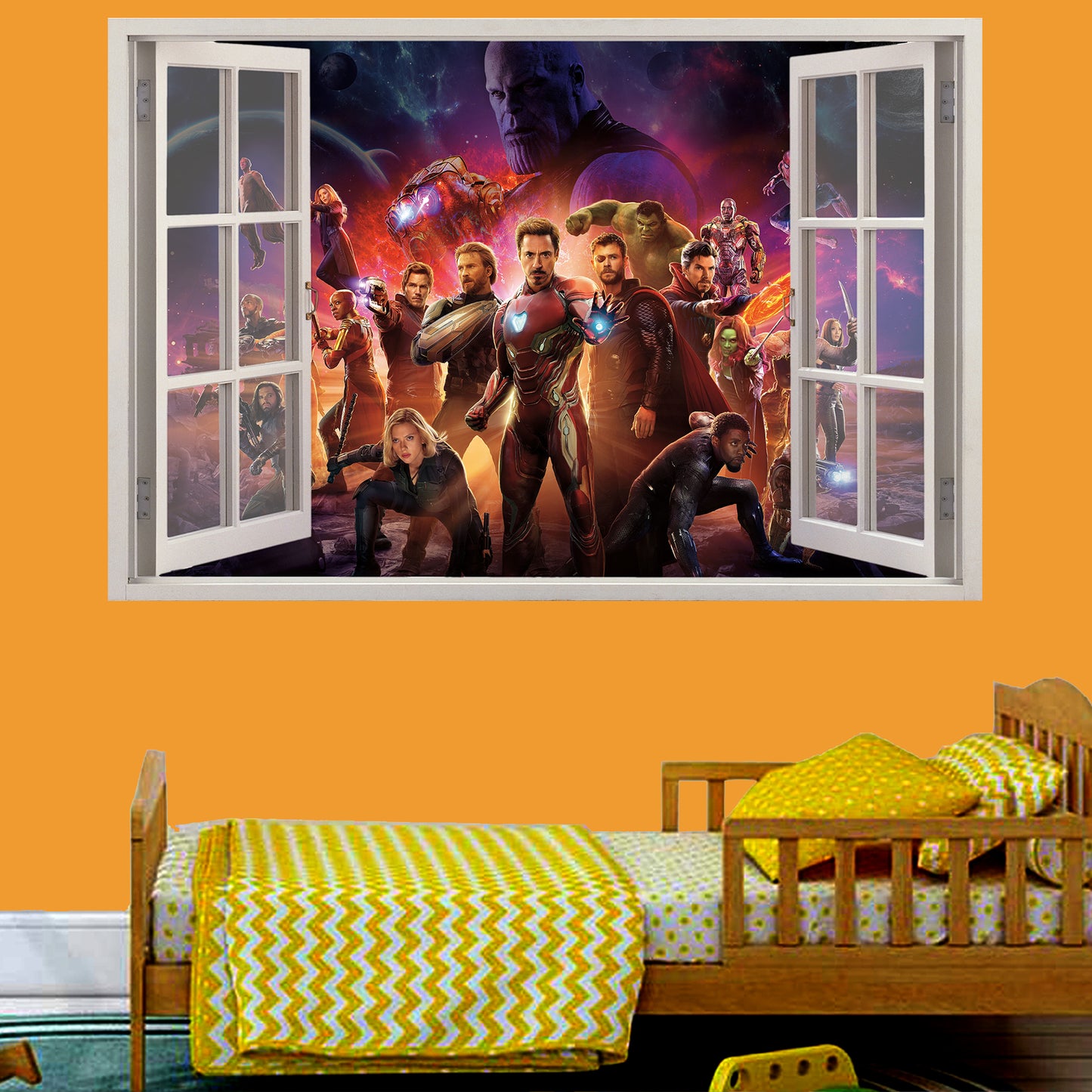 Marvels Avengers Spiderman Ironman Hulk Infinity War Wall Sticker Poster Mural