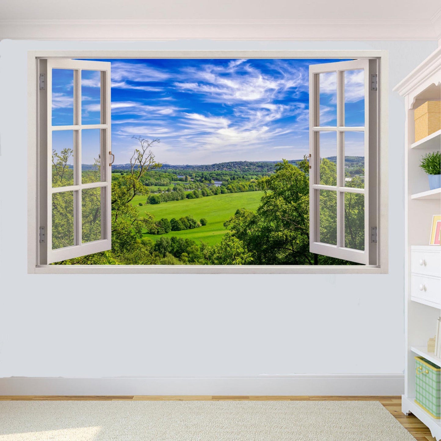 Countryside Fields Scenery Wall Stickers 3d Art Mural Room Office Shop Decor SB5