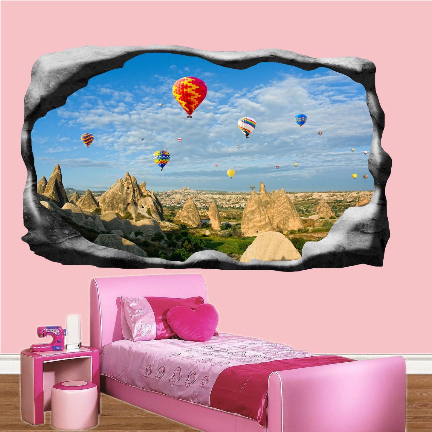 Air Balloons Cappadocia Wall Stickers 3d Art Mural Room Office Shop Decor SB8