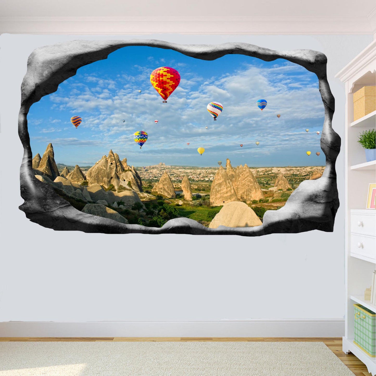 Air Balloons Cappadocia Wall Stickers 3d Art Mural Room Office Shop Decor SB8