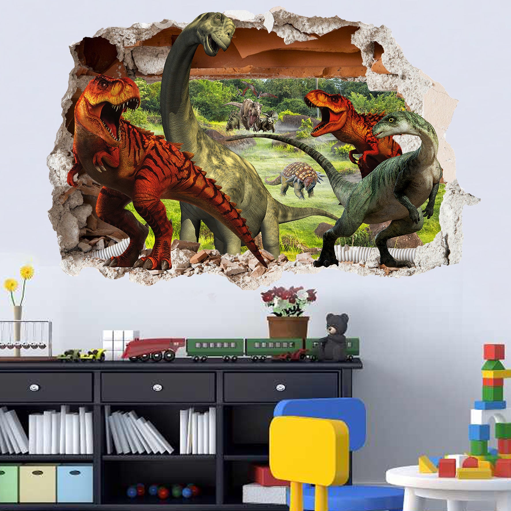 Jurassic World Dinosaurs Wall Sticker Mural Decal Poster Wall Art Transfe