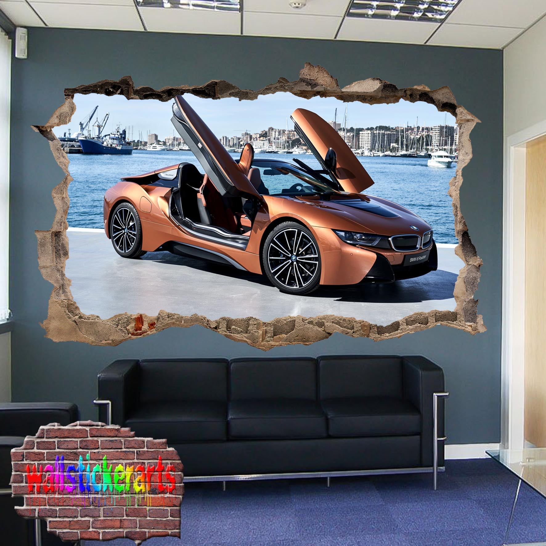 BMW Roadster wall sticker mural poster