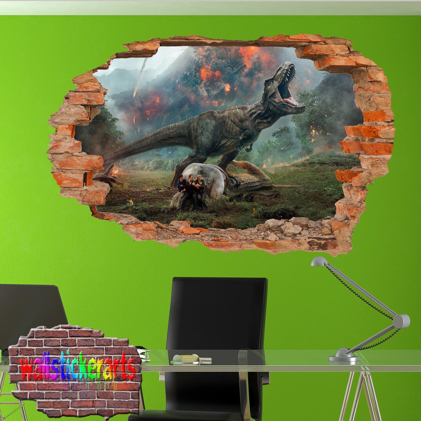 Jurassic Apocalypse Dinosaurs Wall Sticker 3d Art Poster Room Office Nursery Decor Decal Mural A15