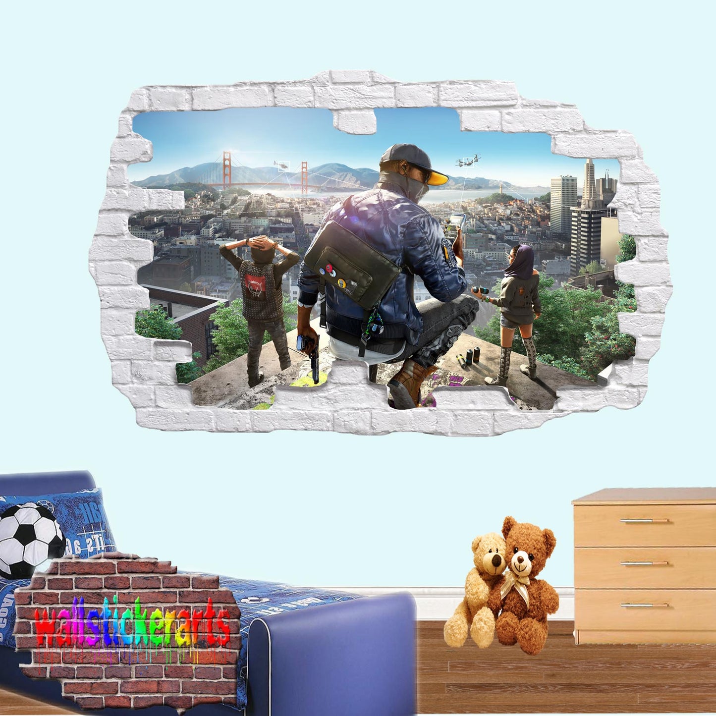 Watch Dogs Wall Sticker Mural Poster Decal