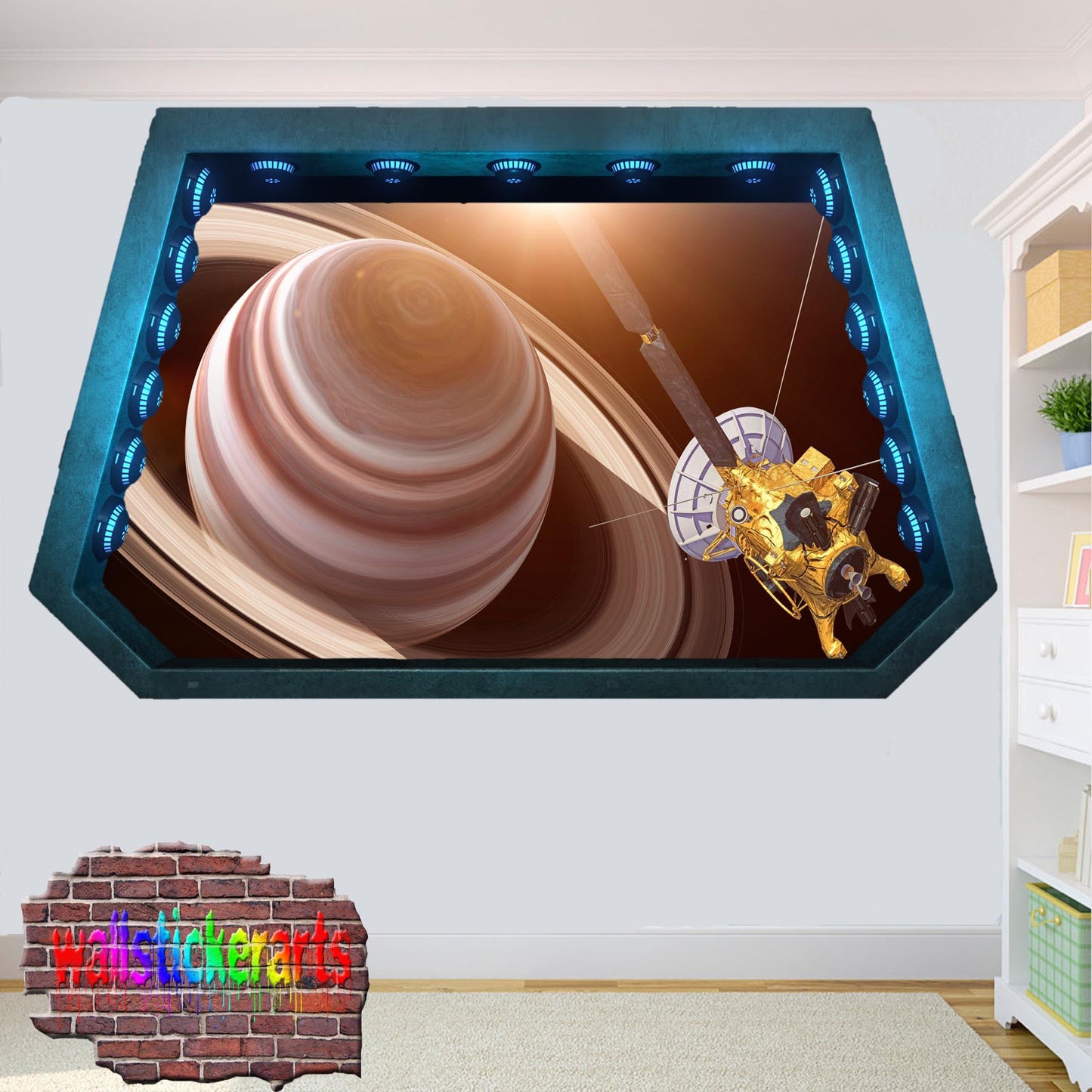 Planets Saturn Satellite Cassini Wall Sticker Poster Decal Mural