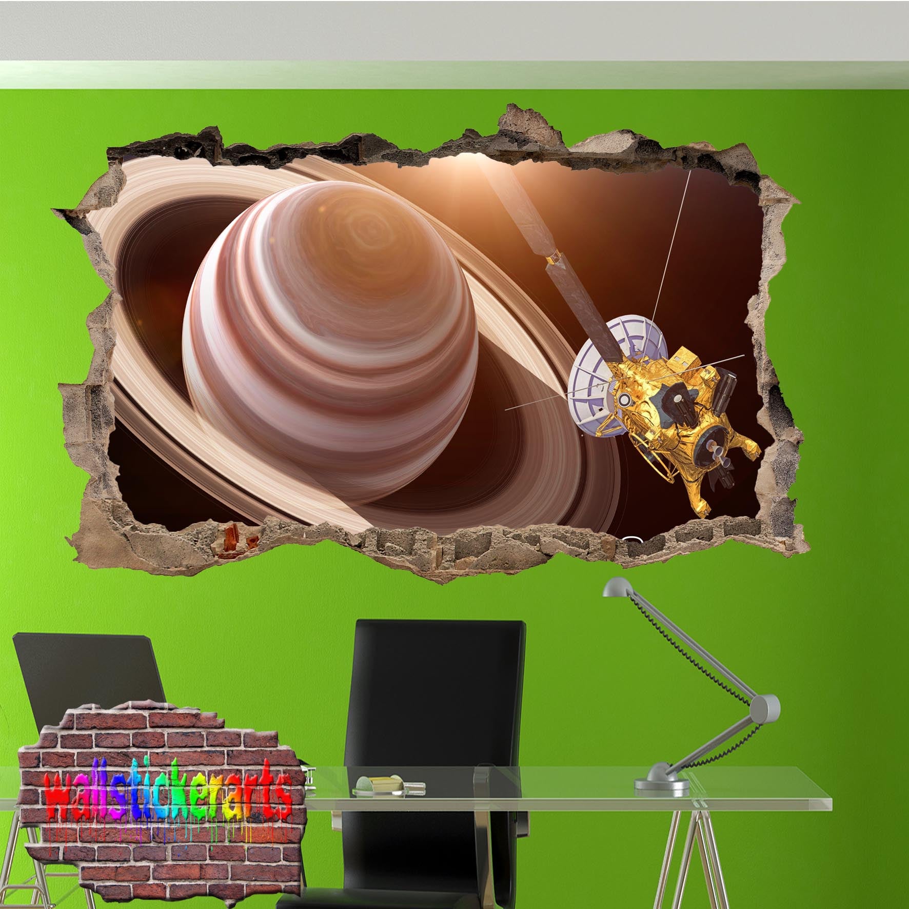 Planets Saturn Satellite Cassini Wall Sticker Poster Decal Mural