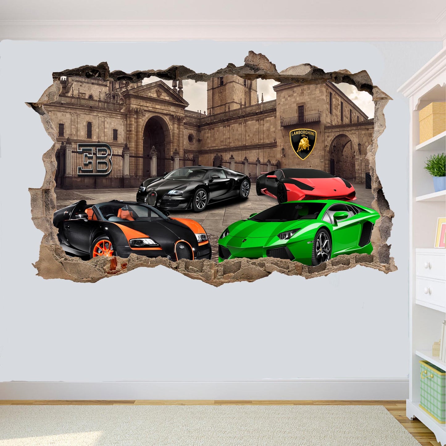 Bugatti veyron lamborghini avendator sports car logo poster wall sticker mural decal