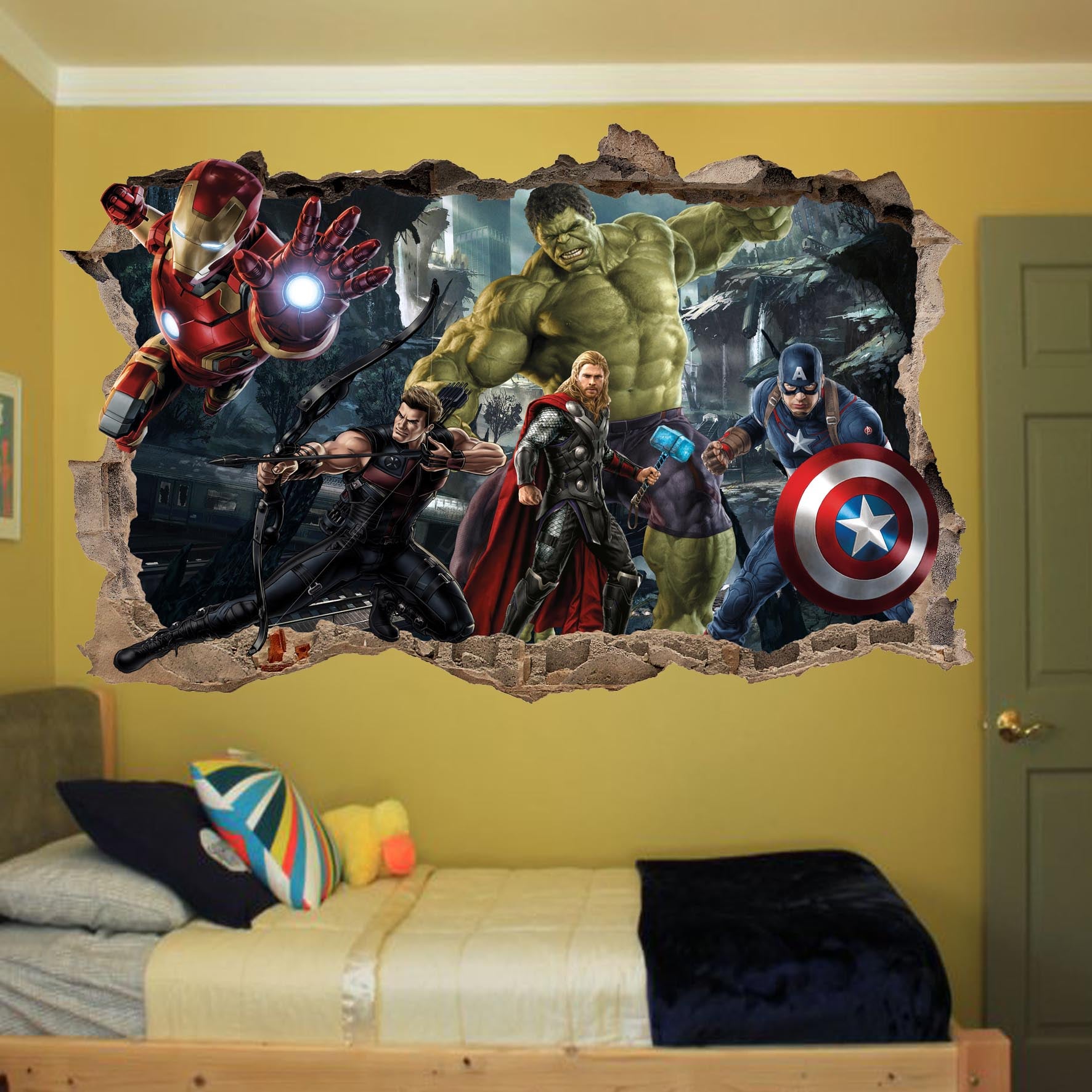 Marvel avengers hulk captain america thor poster sticker