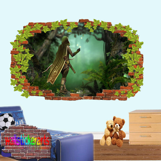 Robin Hood Sherwood Forest 3d Art Wall Sticker Room Office Nursery Decor Decal Mural VF9