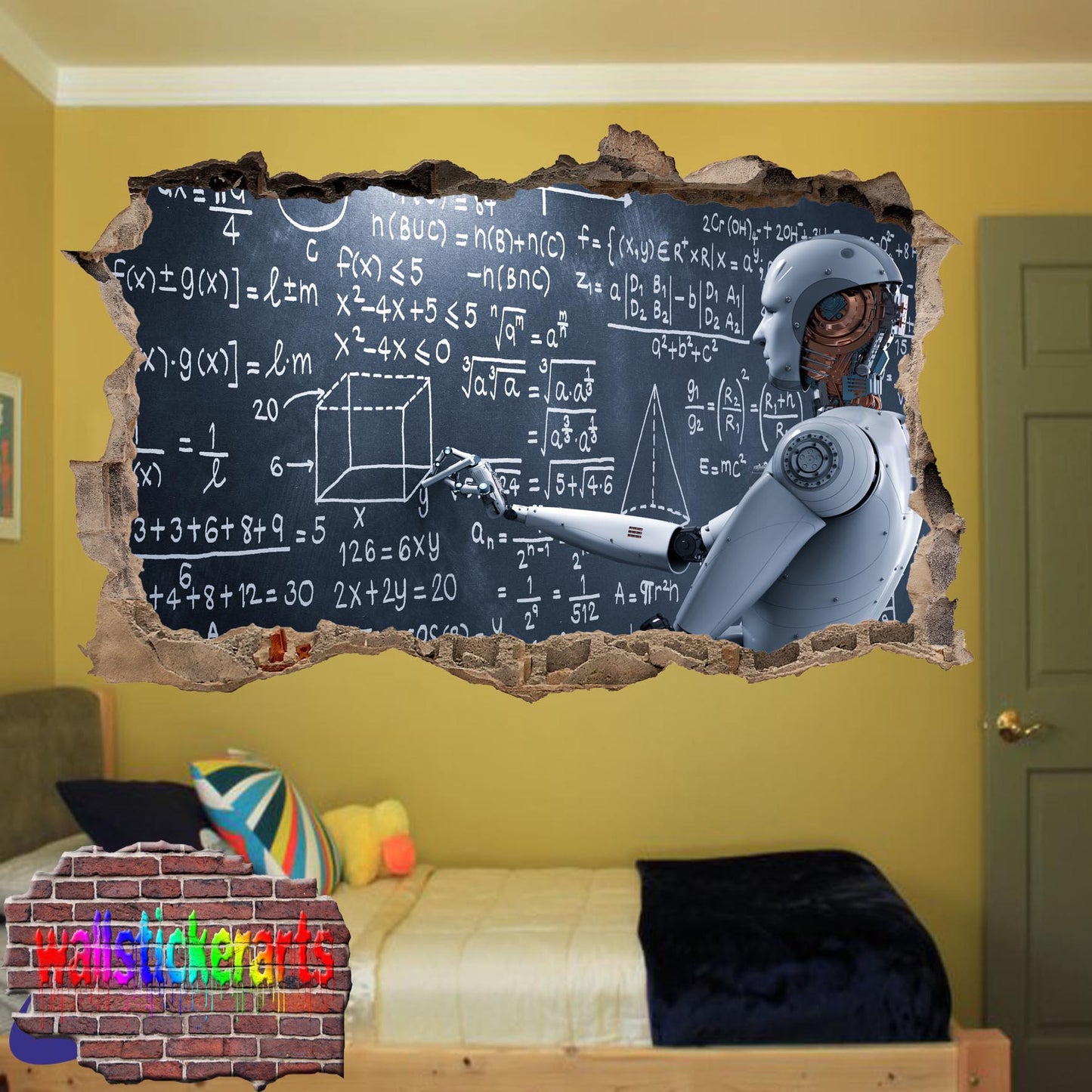 Ai Artificial Intelligence Robot Art 3d Effect Wall Sticker Room Office Nursery Shop Decoration Decal Mural VJ9