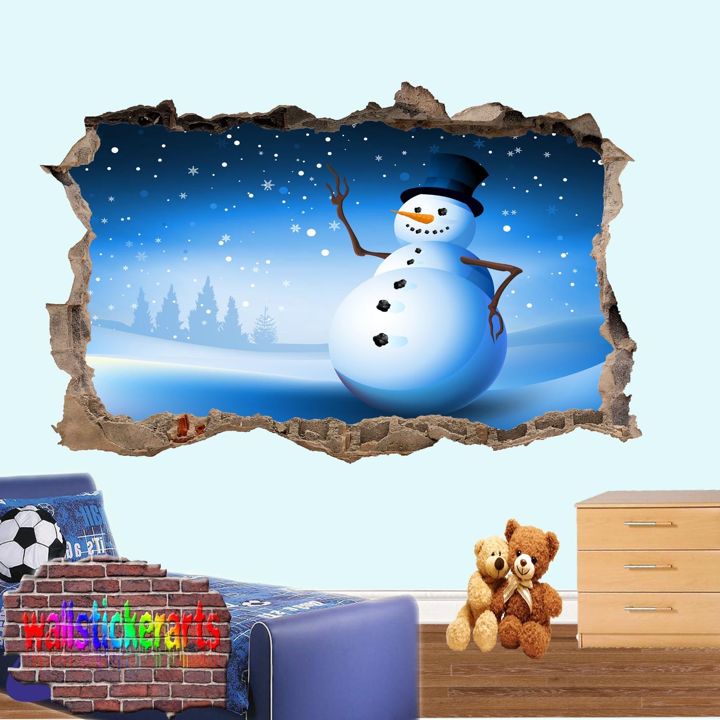 Frozen Snowman 3d Art Wall Sticker Room Office Nursery Decor Decal Mural VO0