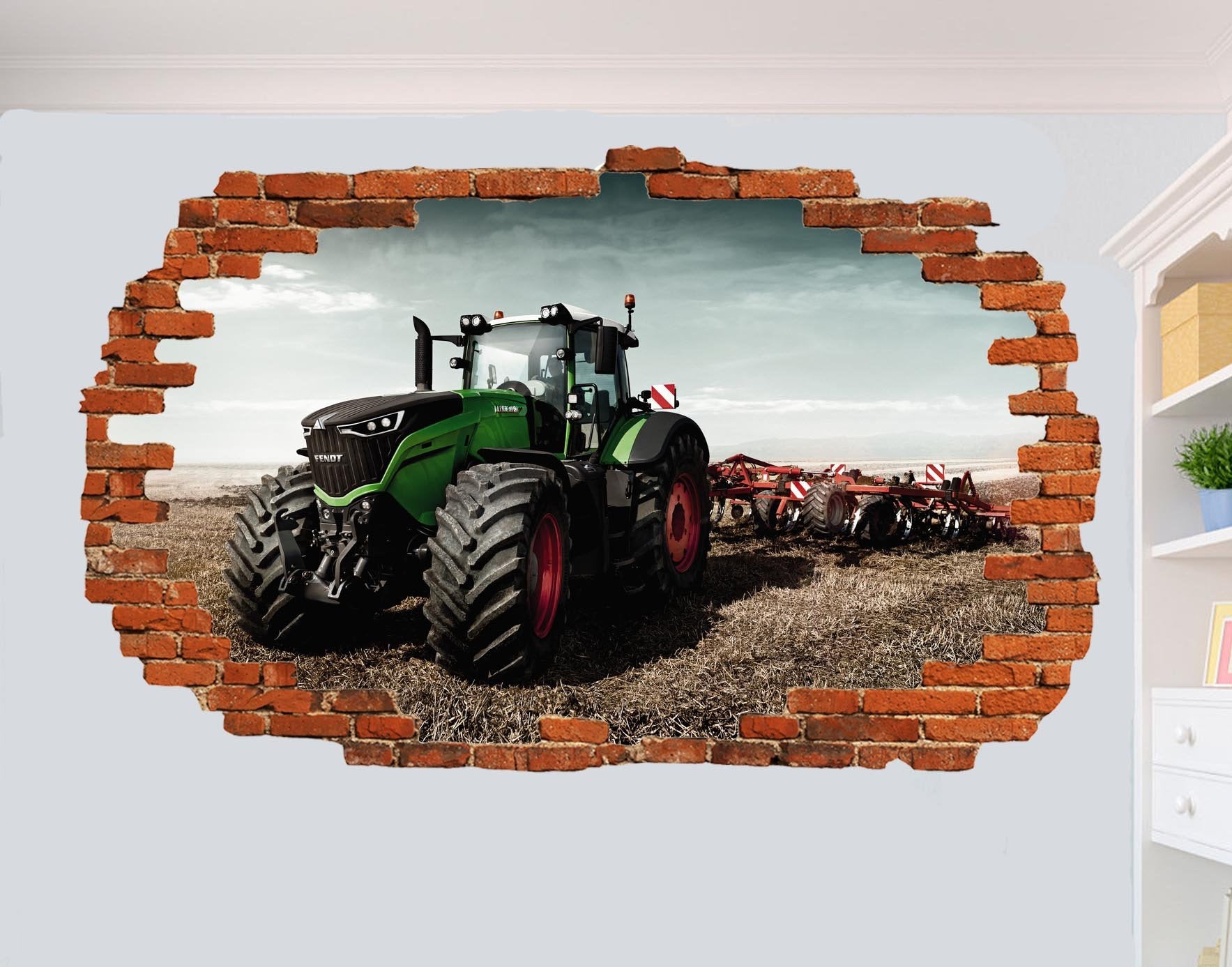 Powerful Fendt Tractor Feild Wall Sticker Poster Home Room Office Shop ...
