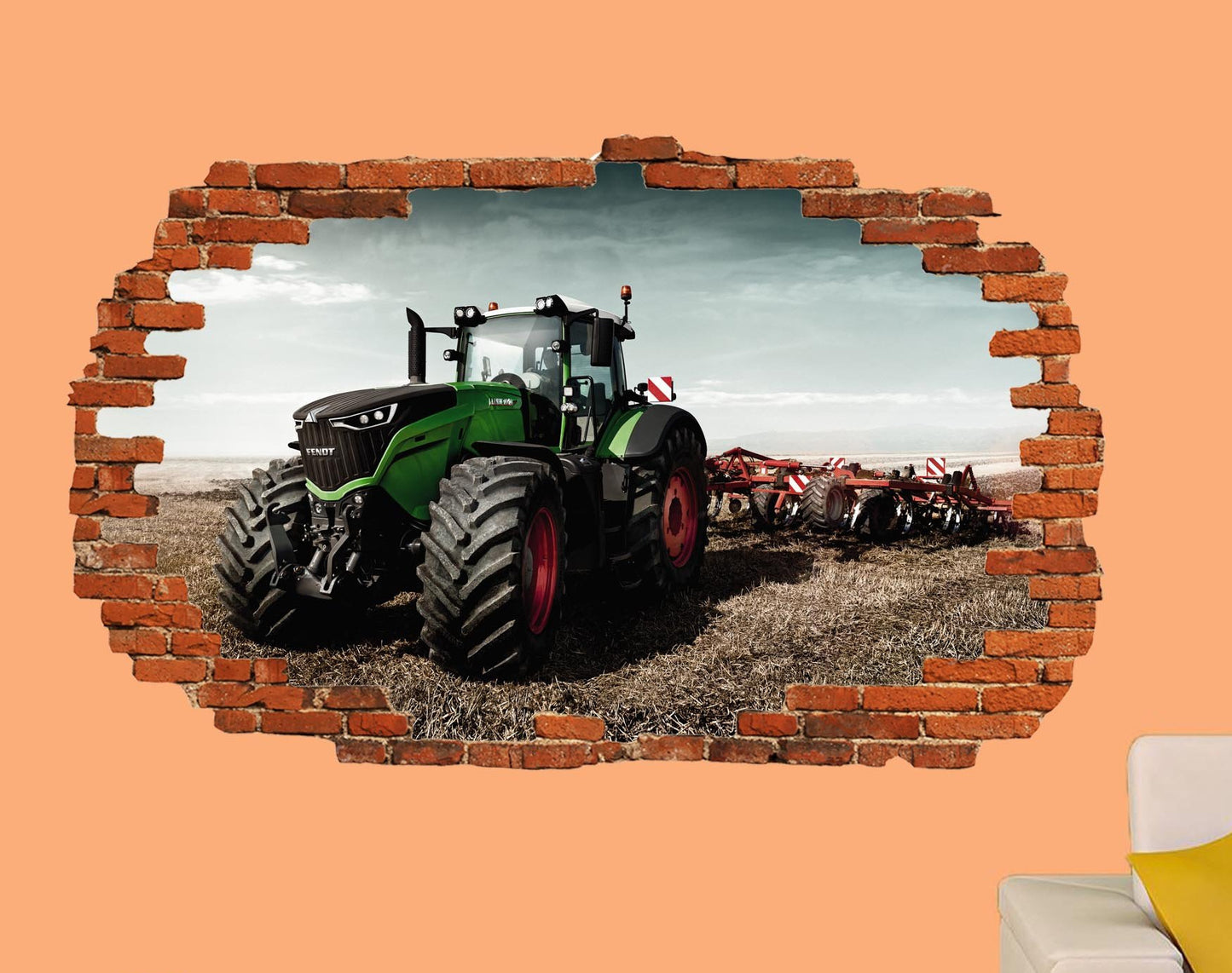 Powerful Fendt Tractor Feild Wall Sticker Poster Home Room Office Shop Decor Decal Mural VQ3