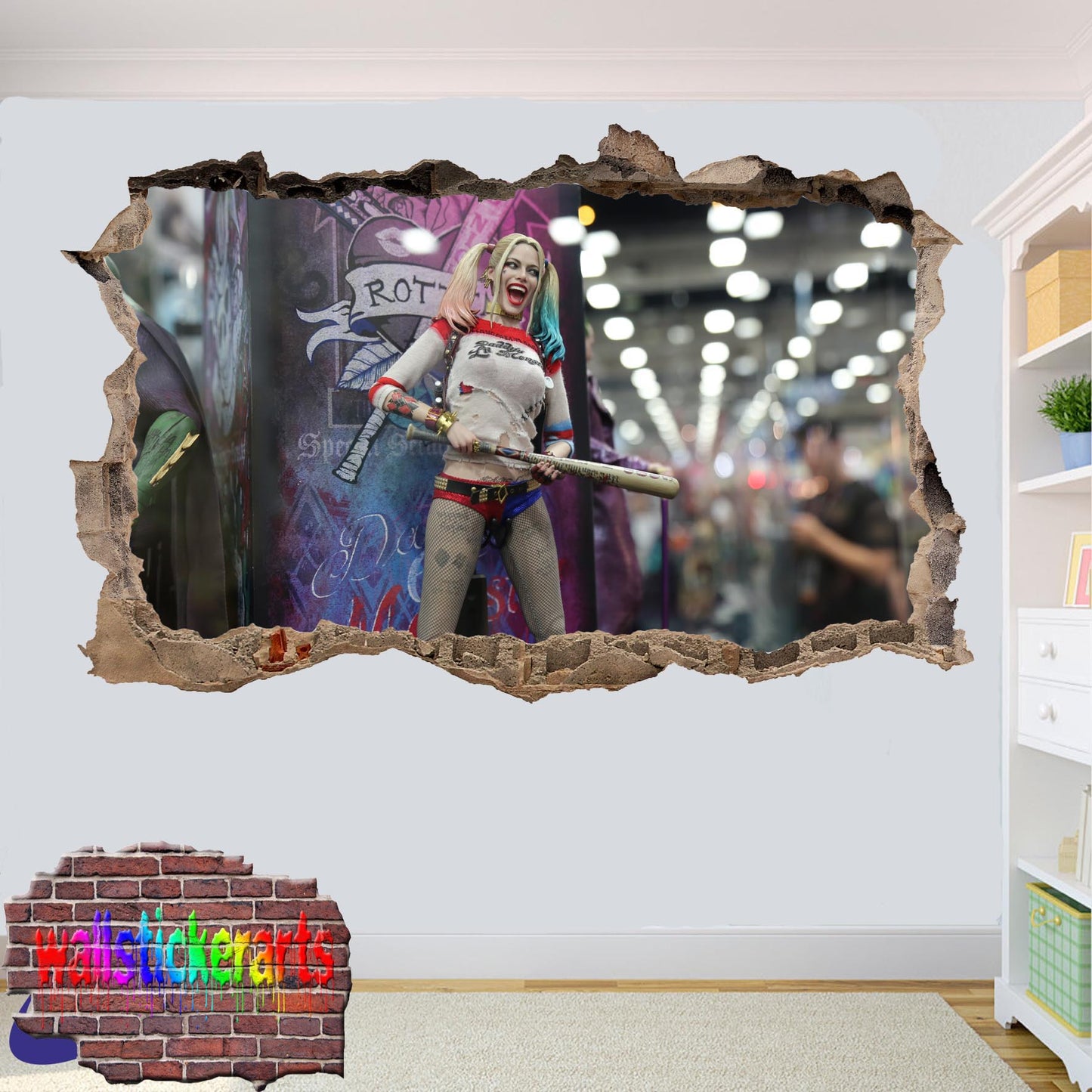Superhero Harley Quinn 3d Art Wall Sticker Room Office Nursery Decor Decal Mural XA8