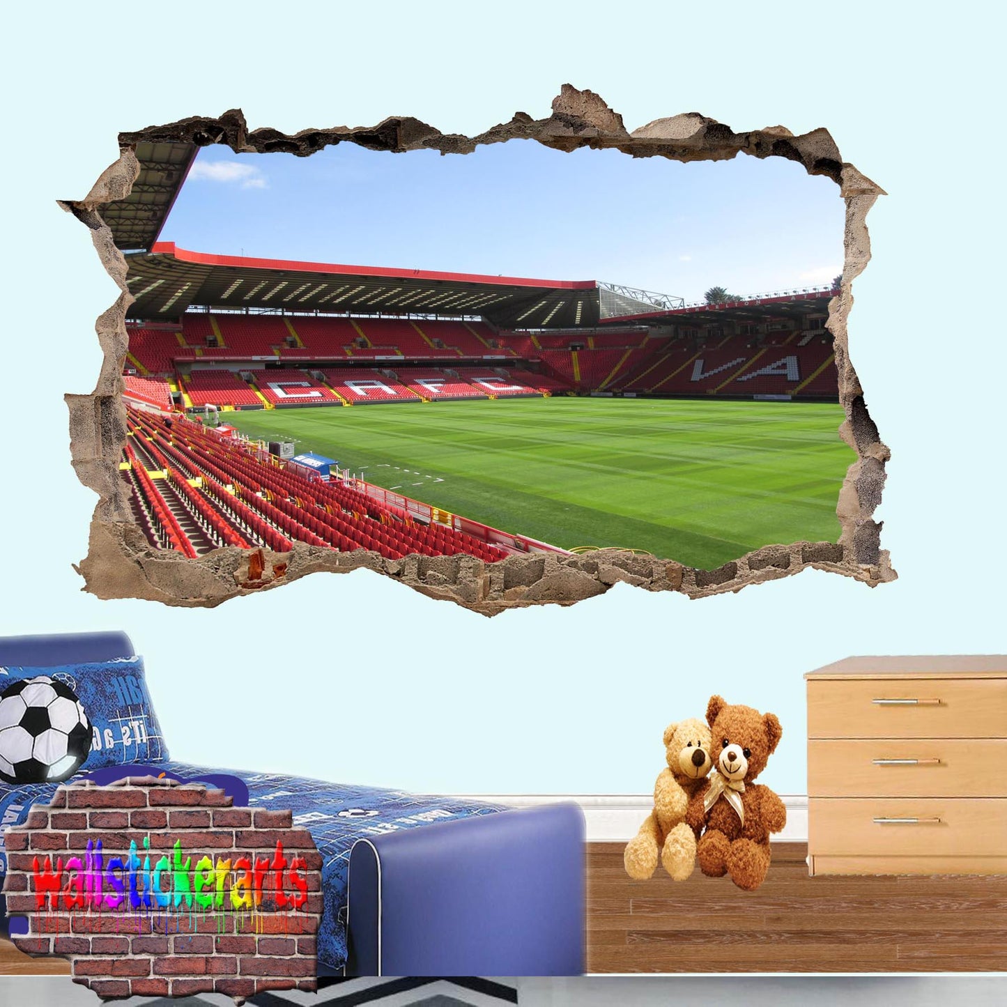 Charlton Athletic the Valley Football Stadium 3d Art Wall Sticker Mural Room Office Shop Decor Decal XF2